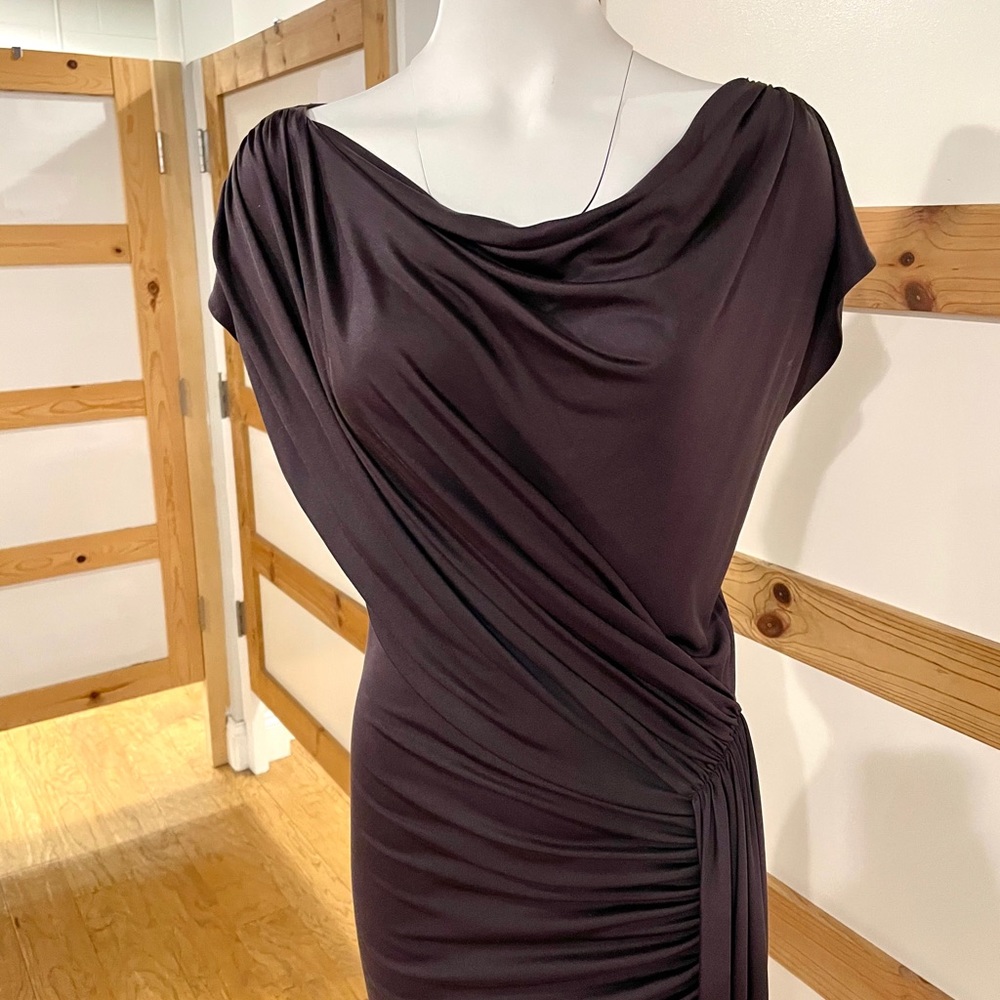 Foley Side Ruched Silk Dress - Picture 3 of 9